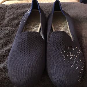 Rothy’s Zodiac Virgo Loafers 7.5 Astrology Limited Edition Navy Silver Sparkle